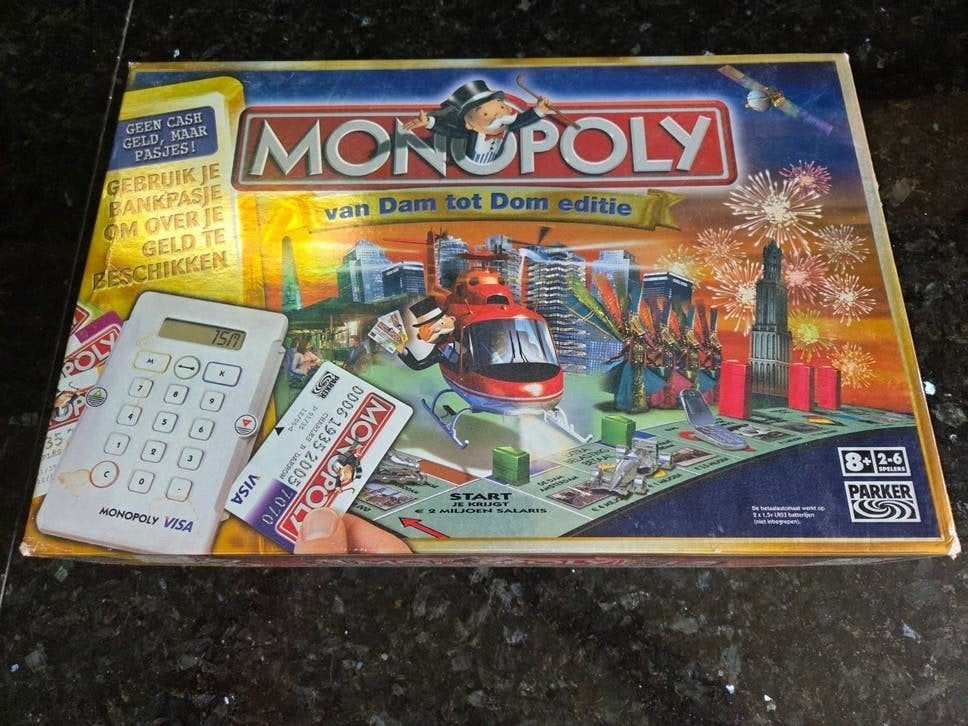 Monopoly: Van Dam tot Dom editie met bankpasjes (PARKER), Hobby en Vrije tijd, Gezelschapsspellen | Bordspellen, Vijf spelers of meer