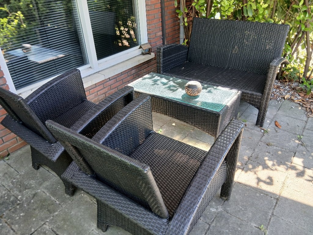 Antrasiet tuinset 4 delig, Ophalen, Gebruikt, 4 zitplaatsen