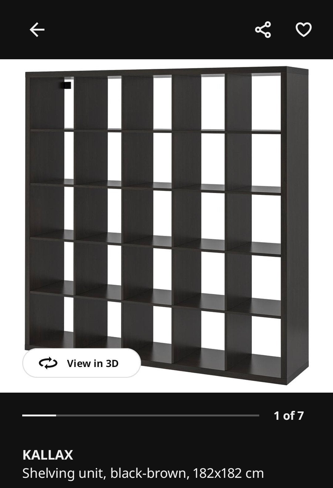 IKEA Kallax 5x5 Zwart Kast, Met plank(en), Gebruikt, 150 tot 200 cm, Ophalen of Verzenden