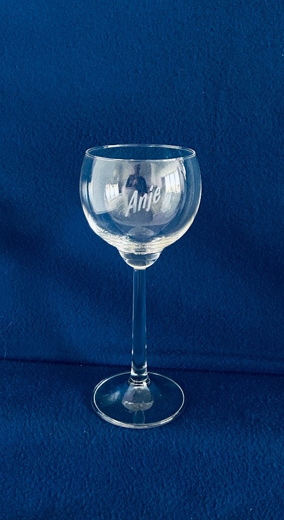 Prachtig Vintage Wijnglas / Gin-Tonic Glas met Naam Anje, Ophalen, Zo goed als nieuw, Overige typen