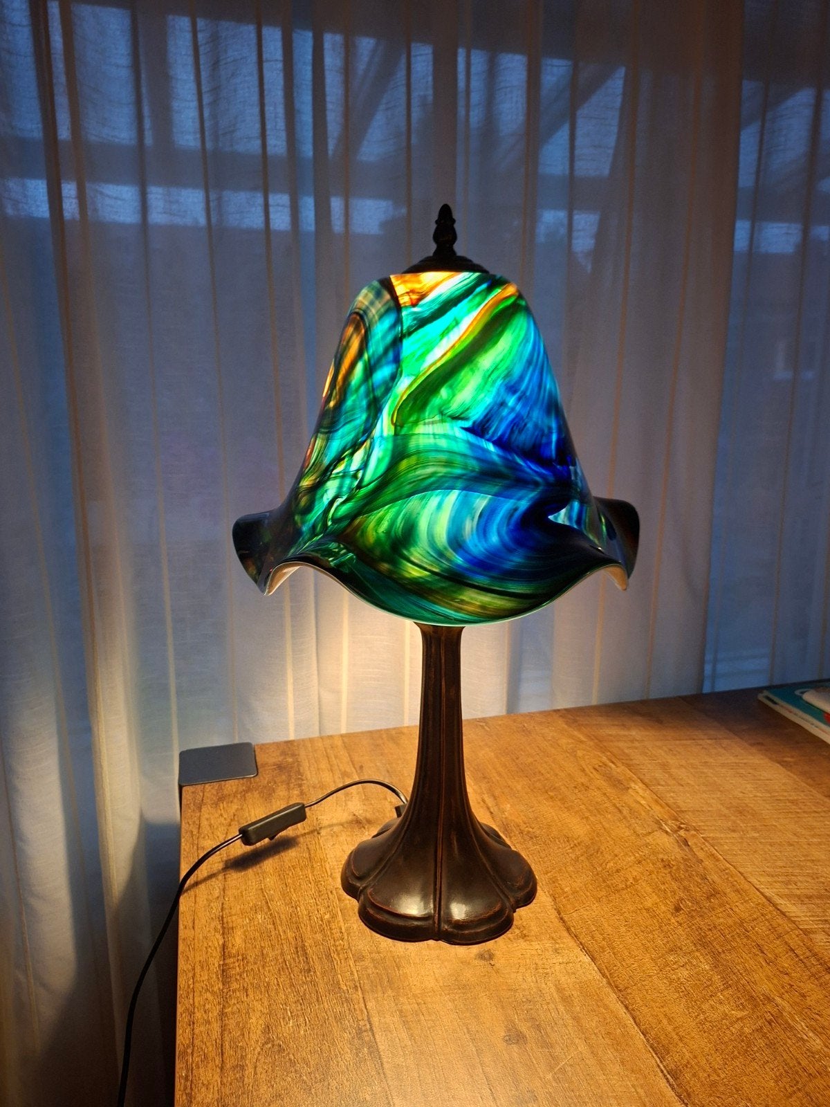 murano Stijl Tafellamp met Kleurrijk Glas, Ophalen of Verzenden