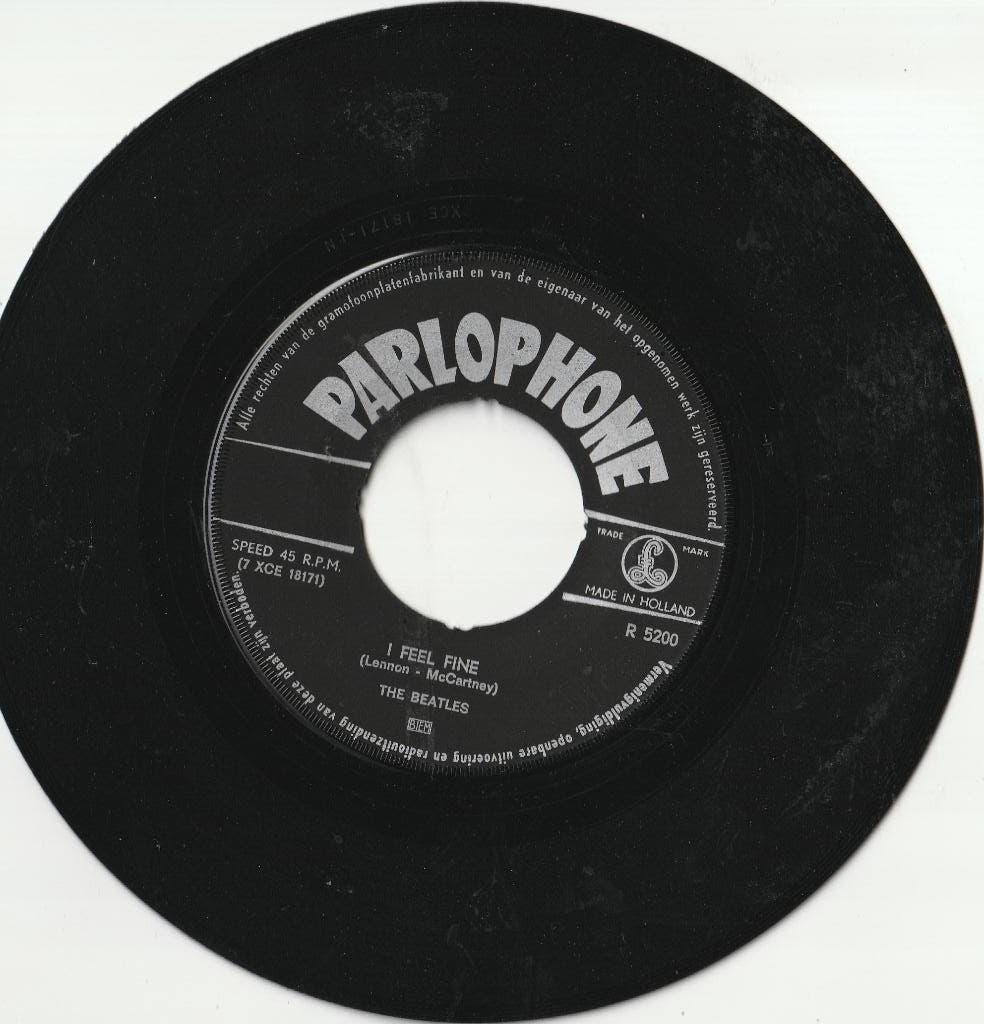 Beatles - I feel fine & She's a woman -1964 ook VERZENDEN, Cd's en Dvd's, Vinyl Singles, Ophalen, Gebruikt, Pop