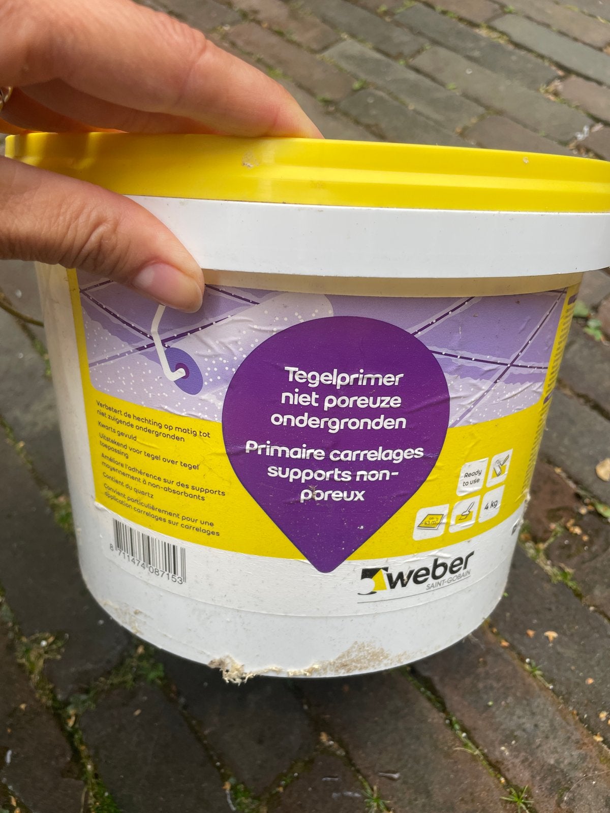 Weber Tegelprimer 3/4 vol - Voor niet-poreuze ondergronden, Doe-het-zelf en Verbouw, Verf, Beits en Lak, Minder dan 5 liter, Ophalen