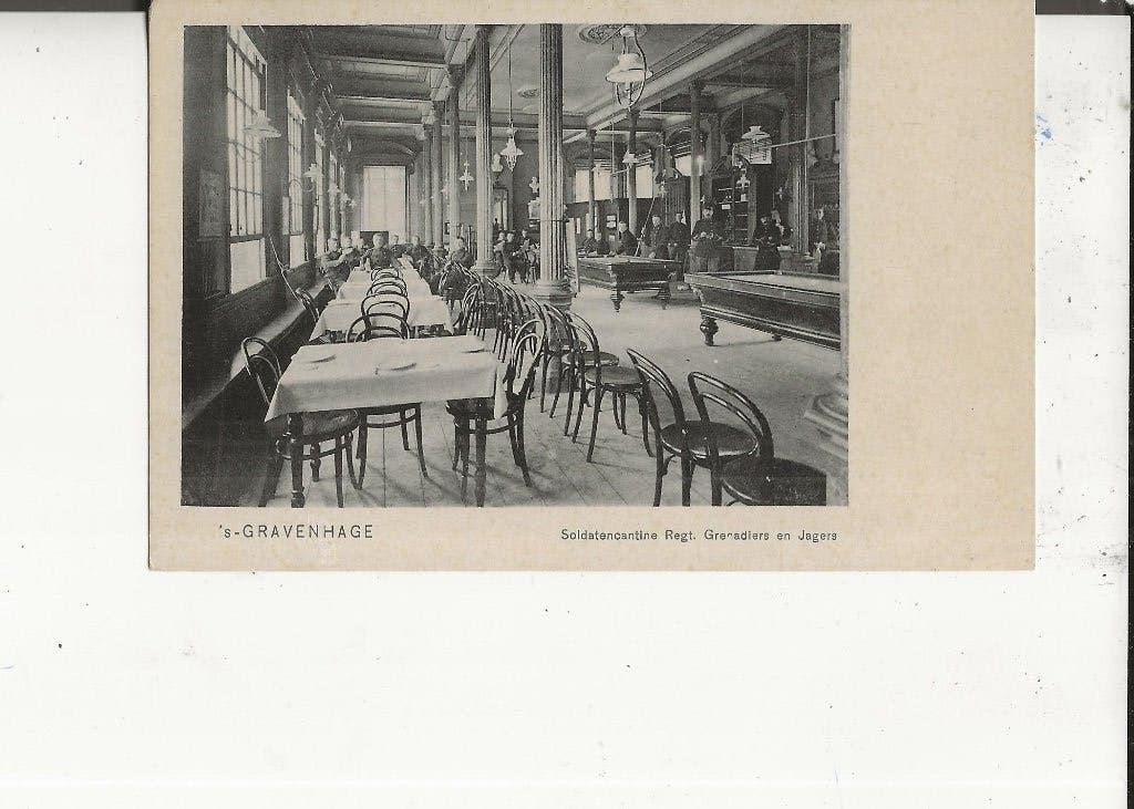 Den Haag Soldaten Cantine + biljart Regt.Grenadiers &Jagers, Verzamelen, Ansichtkaarten | Nederland, Ophalen of Verzenden, Voor 1920