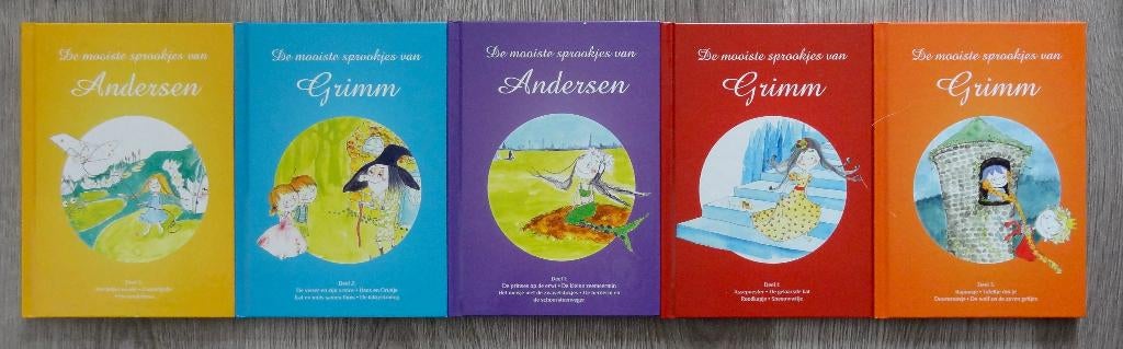 5 sprookjes boeken van grimm en andersen, Ophalen of Verzenden, Zo goed als nieuw
