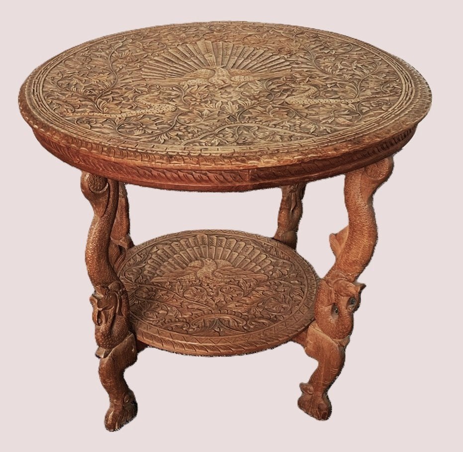 Ronde tafel, inheems hout,  Indonesië., Gebruikt, Rond, 55 tot 75 cm, Hout