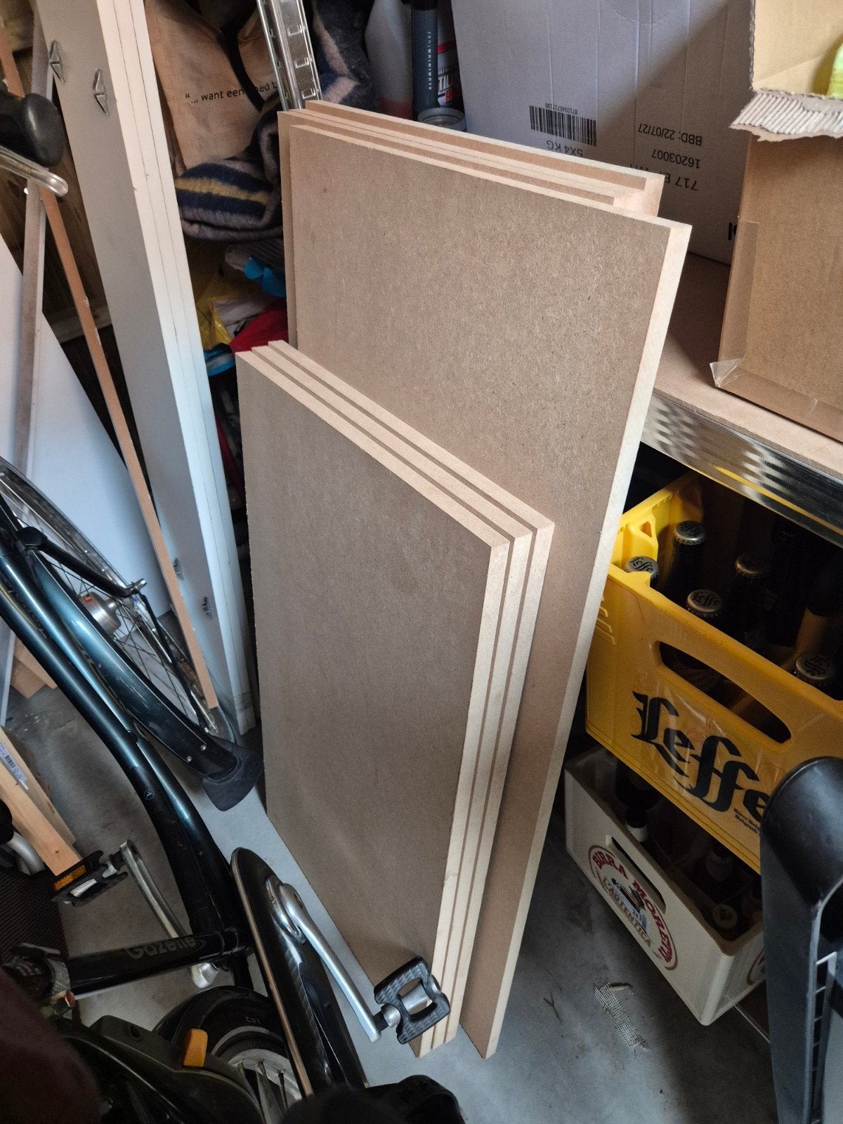 Diverse partijen hout en MDF platen, Doe-het-zelf en Verbouw, Ophalen, Gebruikt, Minder dan 25 mm, Overige typen