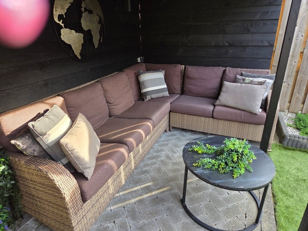 Te koop compleet fijn loungeset, Ophalen, Gebruikt, Bank, Loungeset
