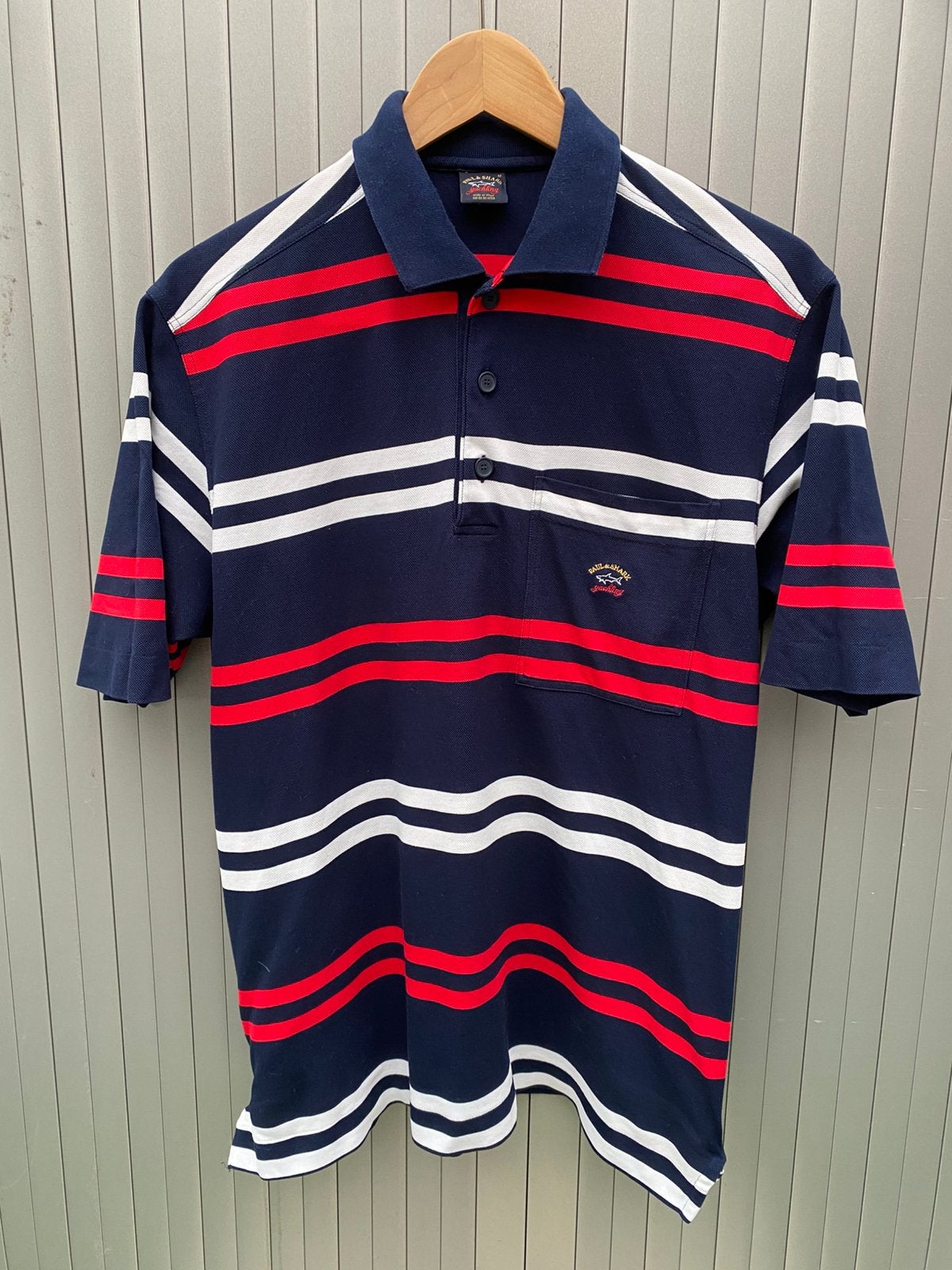 Paul & Shark polo M blauw-rood, Ophalen of Verzenden, Zo goed als nieuw, Maat 48/50 (M), Blauw