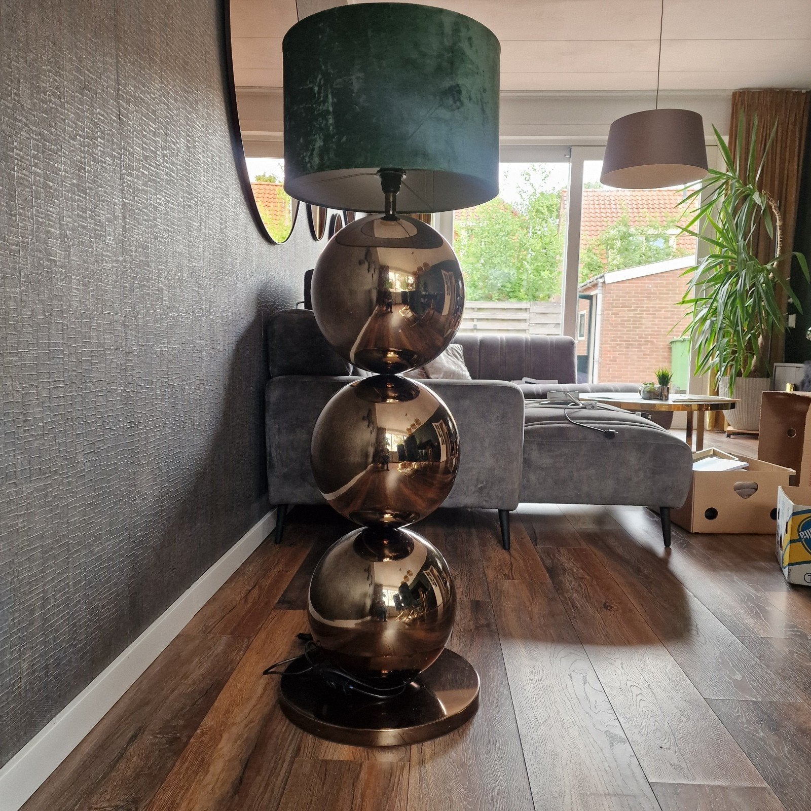 Erik Kusters stijl 3 bollen vloerlampen, Huis en Inrichting, Lampen | Vloerlampen, Ophalen, Zo goed als nieuw, 150 tot 200 cm
