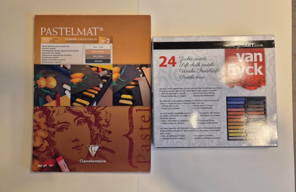 Van Eyck soft chalk pastels en Pastelmat papier, Hobby en Vrije tijd, Schilderen, Ophalen of Verzenden