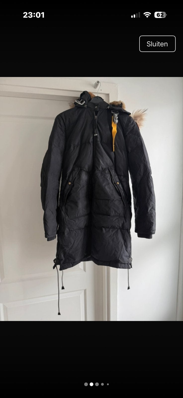 Parajumpers Long Bear Winterjas Zwart Maat m, Maat 38/40 (M), Zwart, Zo goed als nieuw, Parajumpers