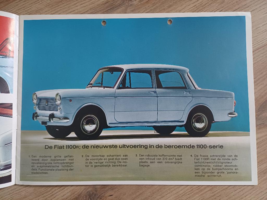 Fiat 1100 brochure uit 1966, Boeken, Auto's | Folders en Tijdschriften, Verzenden, Gelezen, Overige merken
