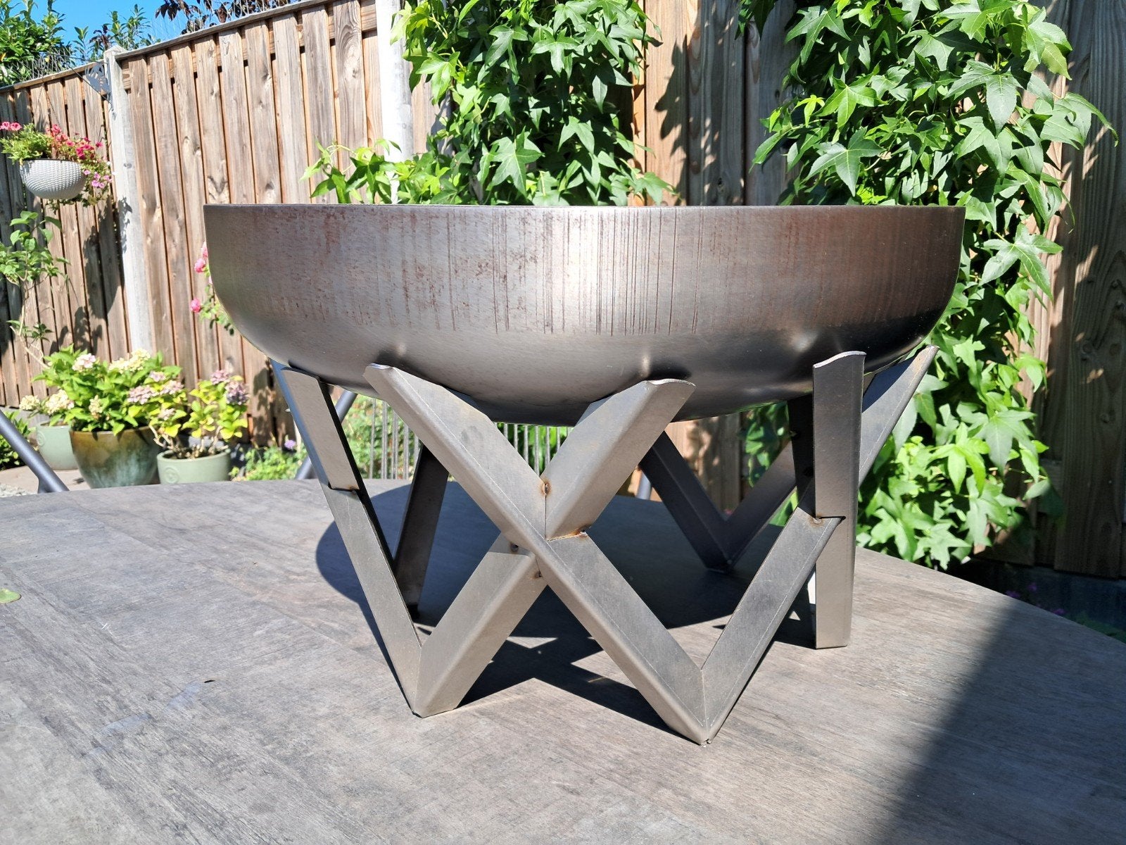 Design vuurschaal RVS met hoes, Tuin en Terras, Ophalen of Verzenden, Zo goed als nieuw