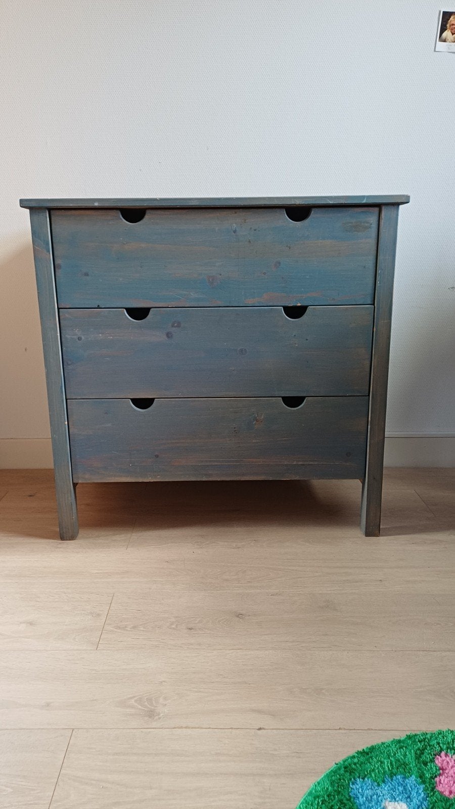 Leuke blauwe Ikea Hemnes commode, Ophalen, Gebruikt, 50 tot 100 cm, 3 of 4 laden