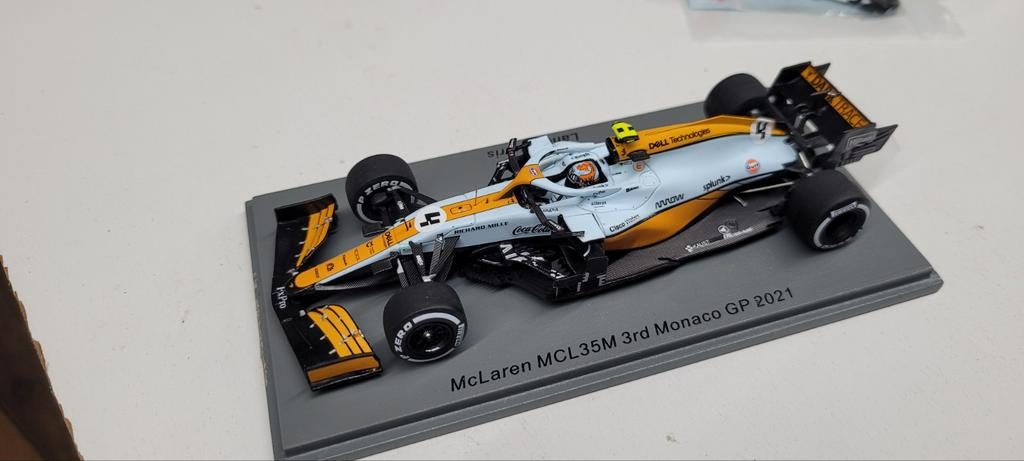 Spark McLaren MCL35M Monaco GP 2021 Lando Norris, Ophalen of Verzenden, Zo goed als nieuw, Auto, Overige merken