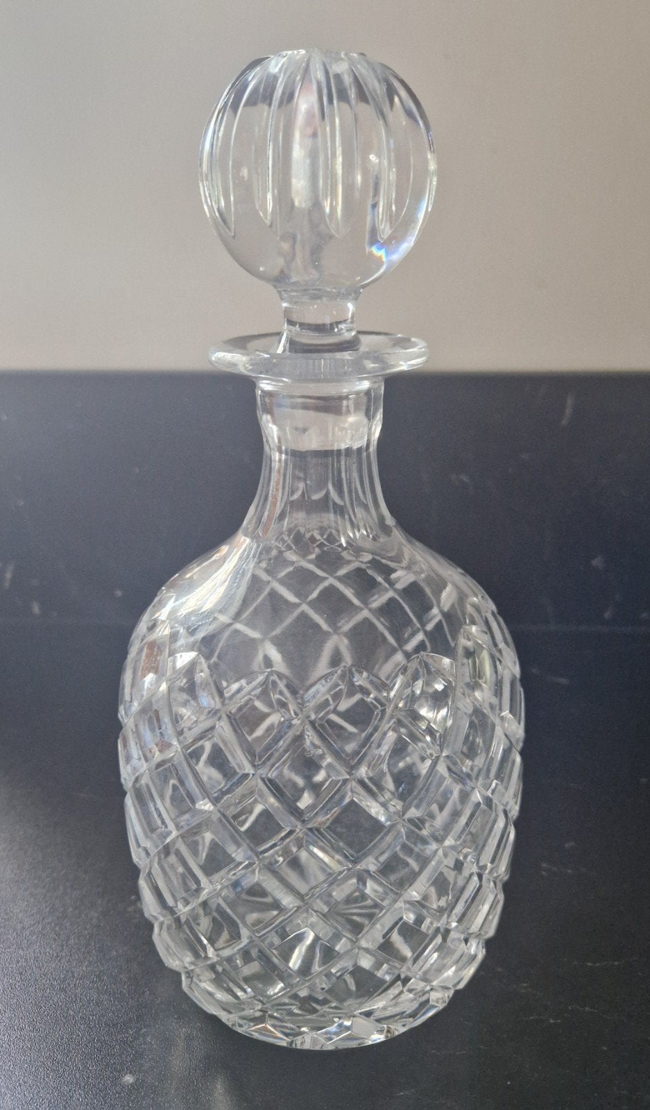 Kristallen karaf / whiskey decanter, ruitgeslepen, Antiek en Kunst, Ophalen