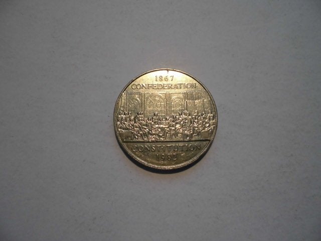 1 munt Canada 1 dollar 1982 Grondwet, Postzegels en Munten, Munten | Amerika, Ophalen of Verzenden, Noord-Amerika, Losse munt