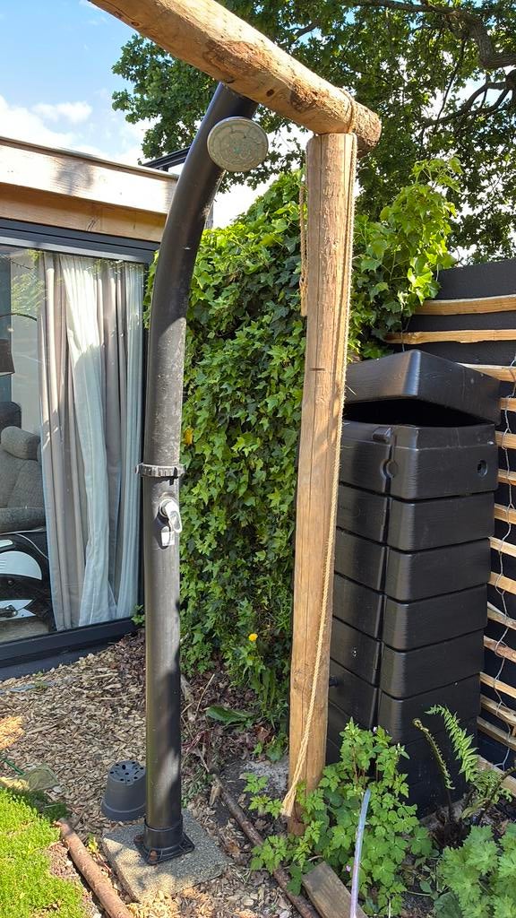 Buitendouche warm bij zon, Tuin en Terras, Buitenkranen, Ophalen of Verzenden, Gebruikt