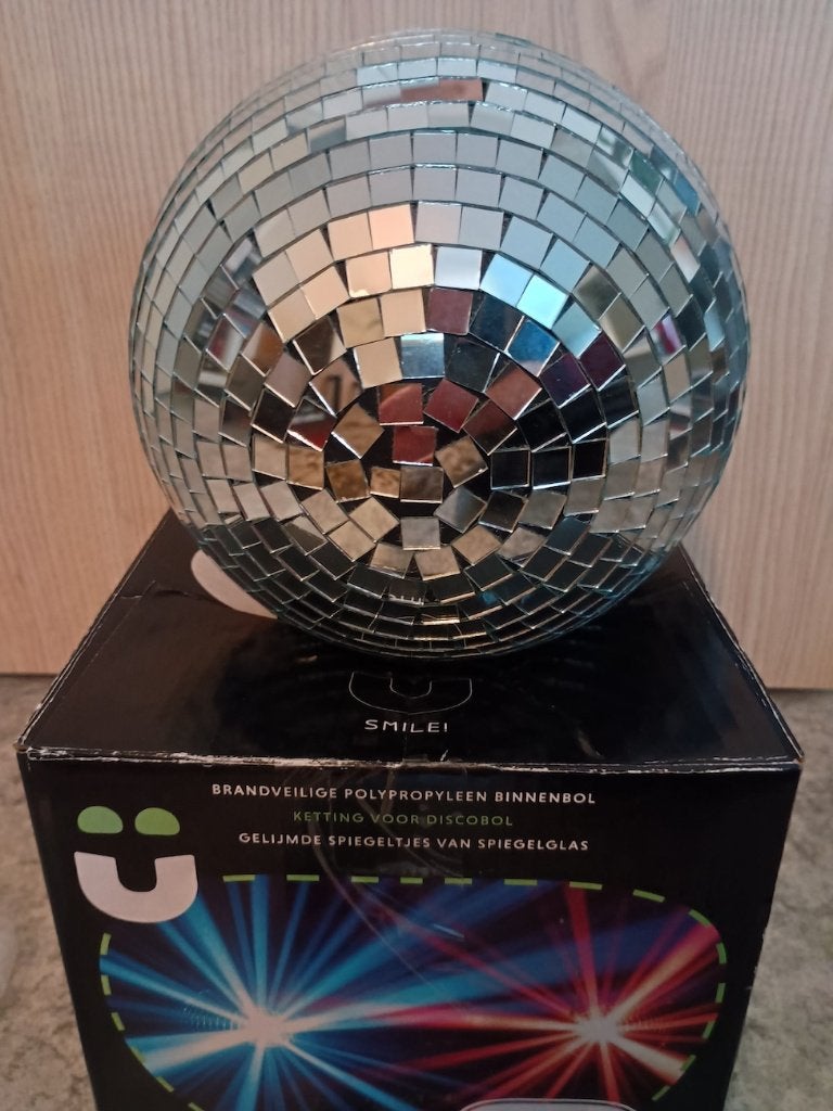 discobal spiegelbol 20cm, stille motor - MB20M (licht effect, Ophalen of Verzenden, Zo goed als nieuw, Discobol