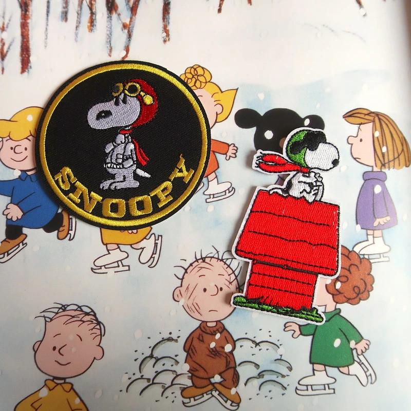 Snoopy Peanuts Strip patch badge appliqué, Set van 2, Verzenden, Snoopy, Nieuw, Gebruiksvoorwerp