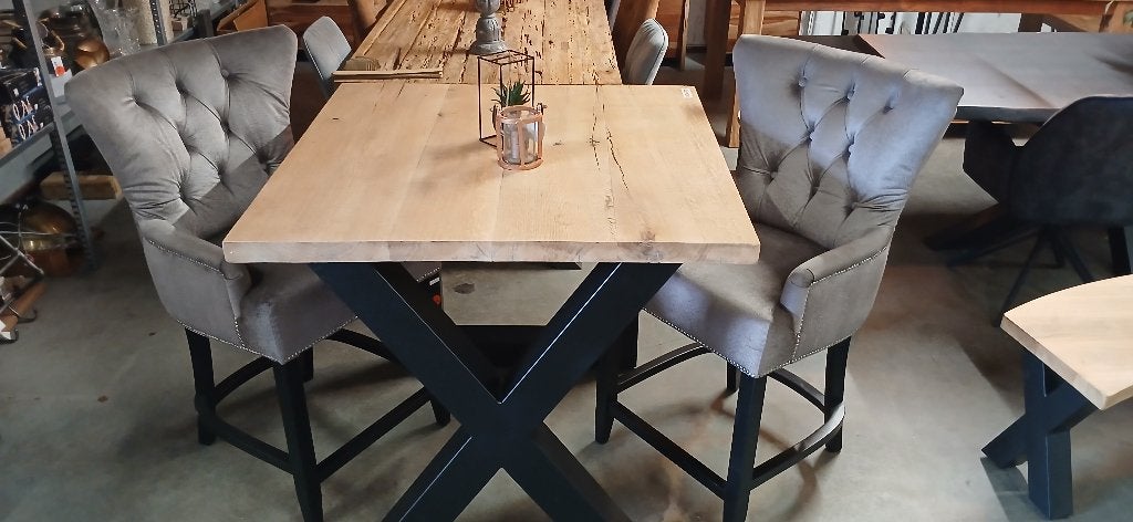 Bartafel + barstoelen, Ophalen, 100 tot 150 cm, ., Eikenhout