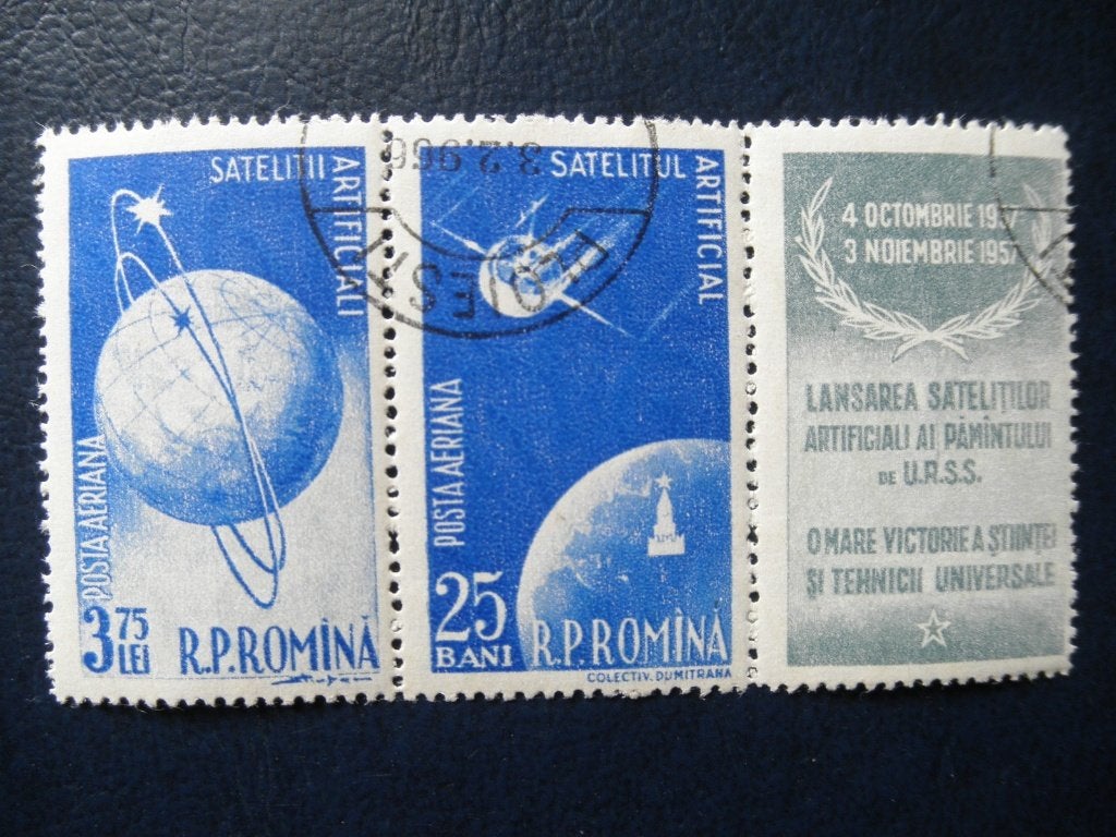 Postzegels Roemenië 1957 ruimtevaart - cat.w. € 4,50 (1)., Ophalen of Verzenden, Overige landen, Gestempeld