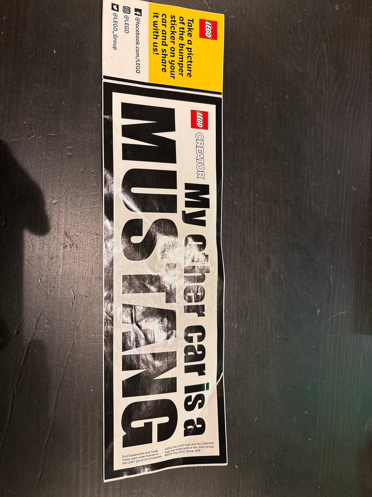 LEGO Creator "My other car is a Mustang" Bumper Sticker, Ophalen of Verzenden