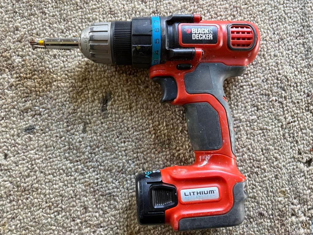 Black & Decker EGBL108K Boor-/Schroefmachine 10.8V, Ophalen, Gebruikt, Variabele snelheid, Boor- en Schroefmachine