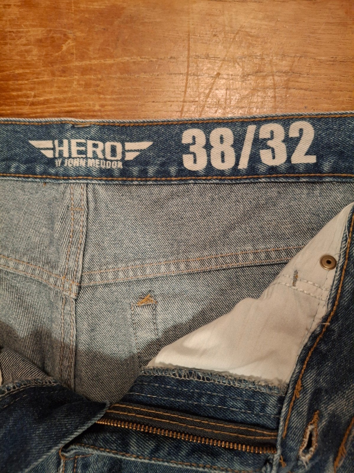 Vintage spijkerbroek Hero by John Meddock Jeans W38/L32, W36 - W38 (confectie 52/54), Blauw, Ophalen of Verzenden, Hero by John Meddock