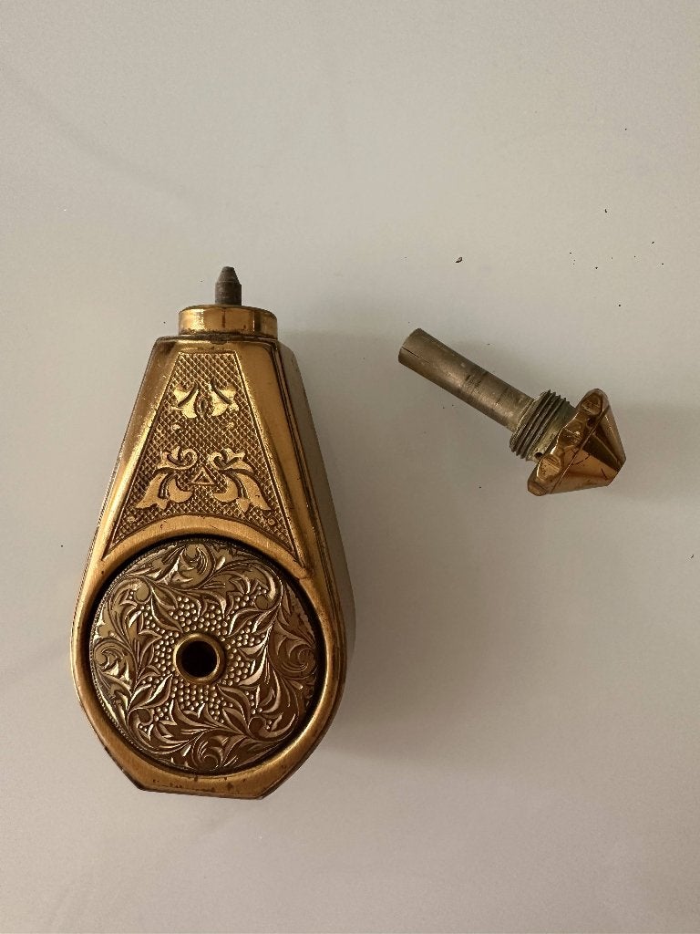 Zeldzame vintage messing flacon / zak-olieflesje, Antiek en Kunst, Ophalen of Verzenden, Koper