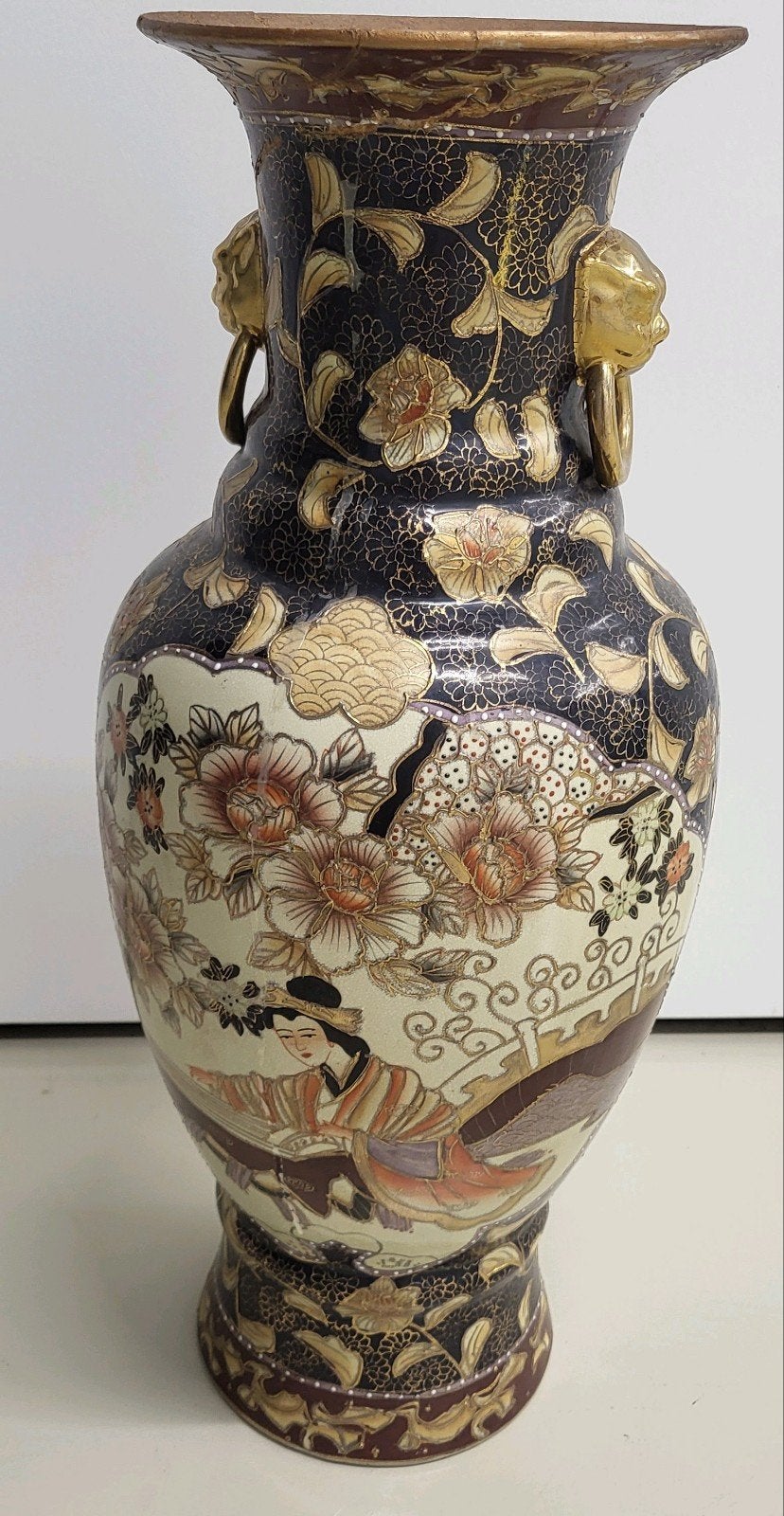Grote Japanse Satsuma Stijl Vaas - 62 cm hoog, Antiek en Kunst, Ophalen