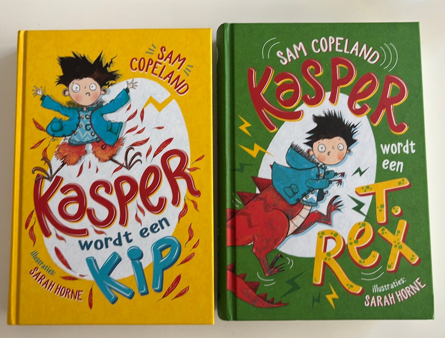 Kasper wordt een kip & Kasper wordt een t-rex, Boeken, Fictie algemeen, Sam Copeland, Nieuw, Ophalen of Verzenden