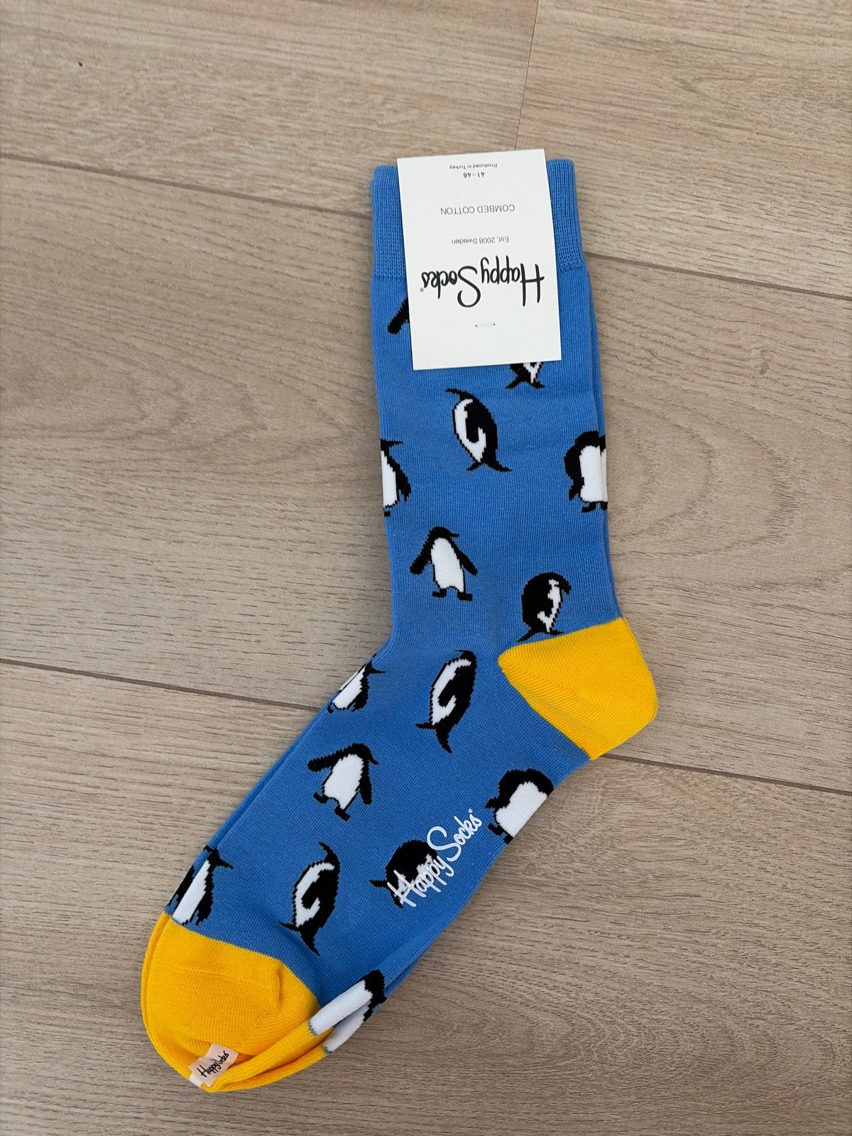 Happy Socks Pinguïn Sokken - Maat 41-46, Kleding | Heren, Sokken en Kousen, Nieuw, Maat 43 t/m 46, Blauw, Verzenden