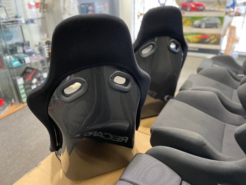 Recaro Pole Position stof velours carbon kuipstoel, Ophalen of Verzenden
