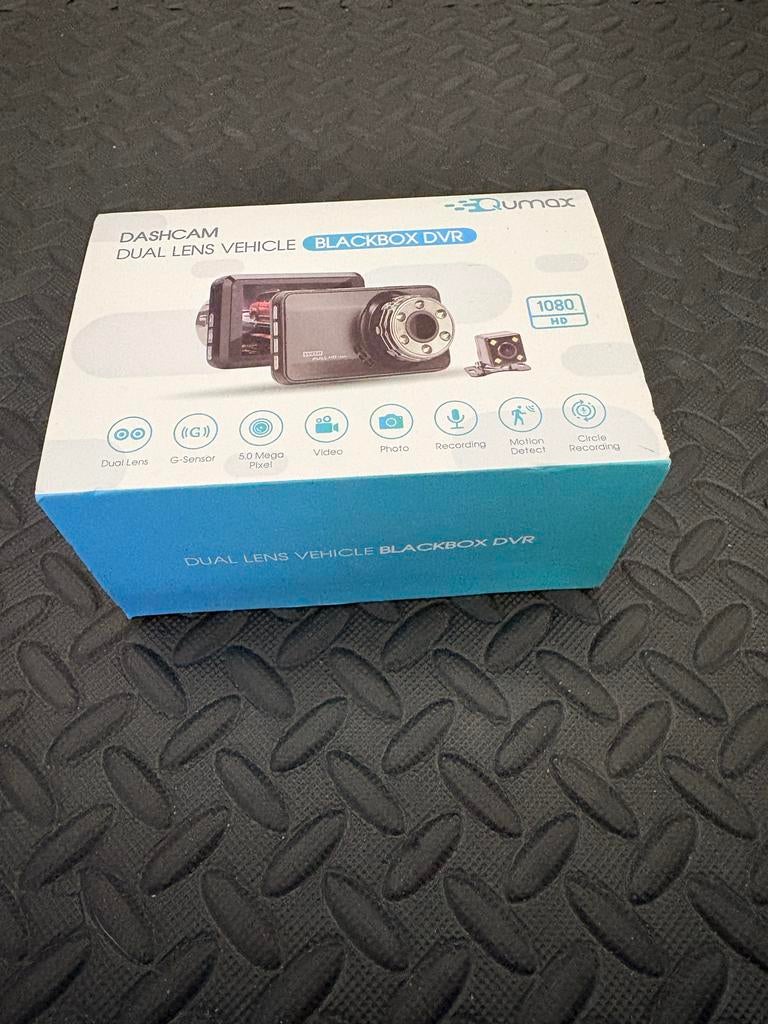 Qumax Dual Lens Full HD Dashcam - Nieuw in verpakking, Auto diversen, Dashcams, Nieuw, Ophalen of Verzenden