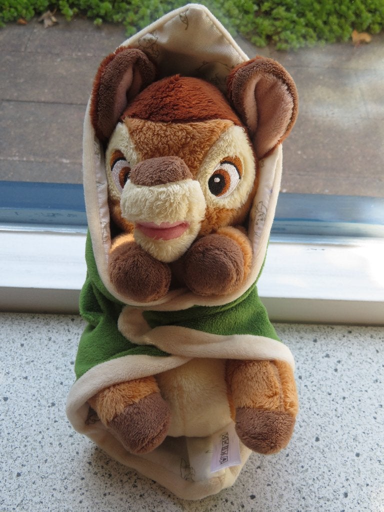 Hert ree Bambi met knuffeldekentje merk Nicotoy, Disney, Overige typen, Ophalen of Verzenden, Zo goed als nieuw