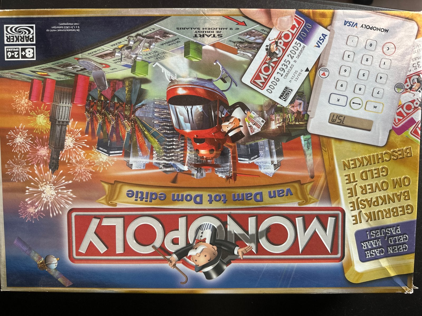 Monopoly Van Dam tot Dom - Gebruikt, bijna compleet, Drie of vier spelers, Ophalen of Verzenden, Gebruikt