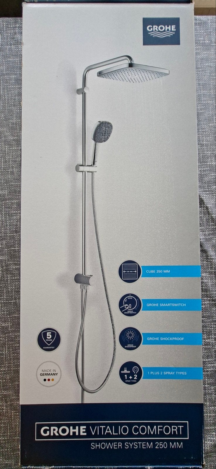 Grohe Vitalio Comfort Douchesysteem 250 mm, Ophalen of Verzenden, Nieuw, Chroom, Douche