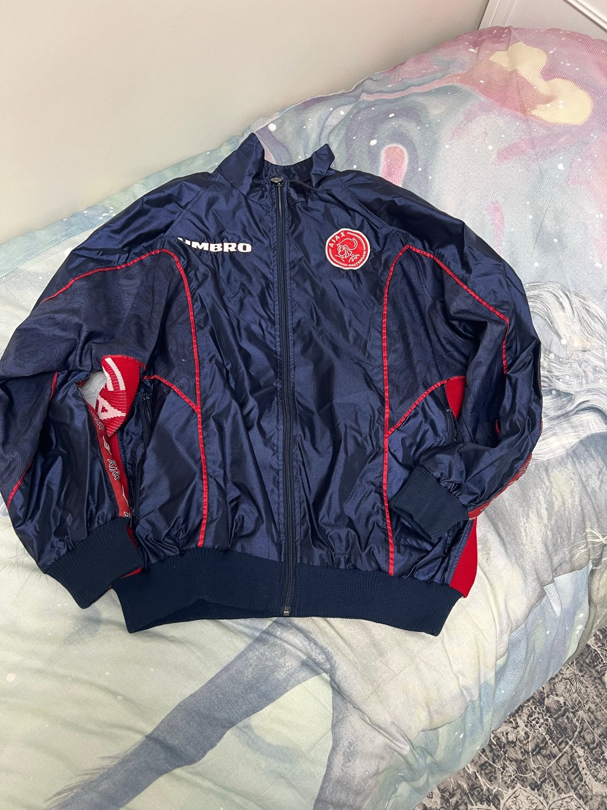 Ajax Umbro trainingspak - Vintage voetbal trainingsset, Blauw, Maat 56/58 (XL), Ophalen of Verzenden, Zo goed als nieuw