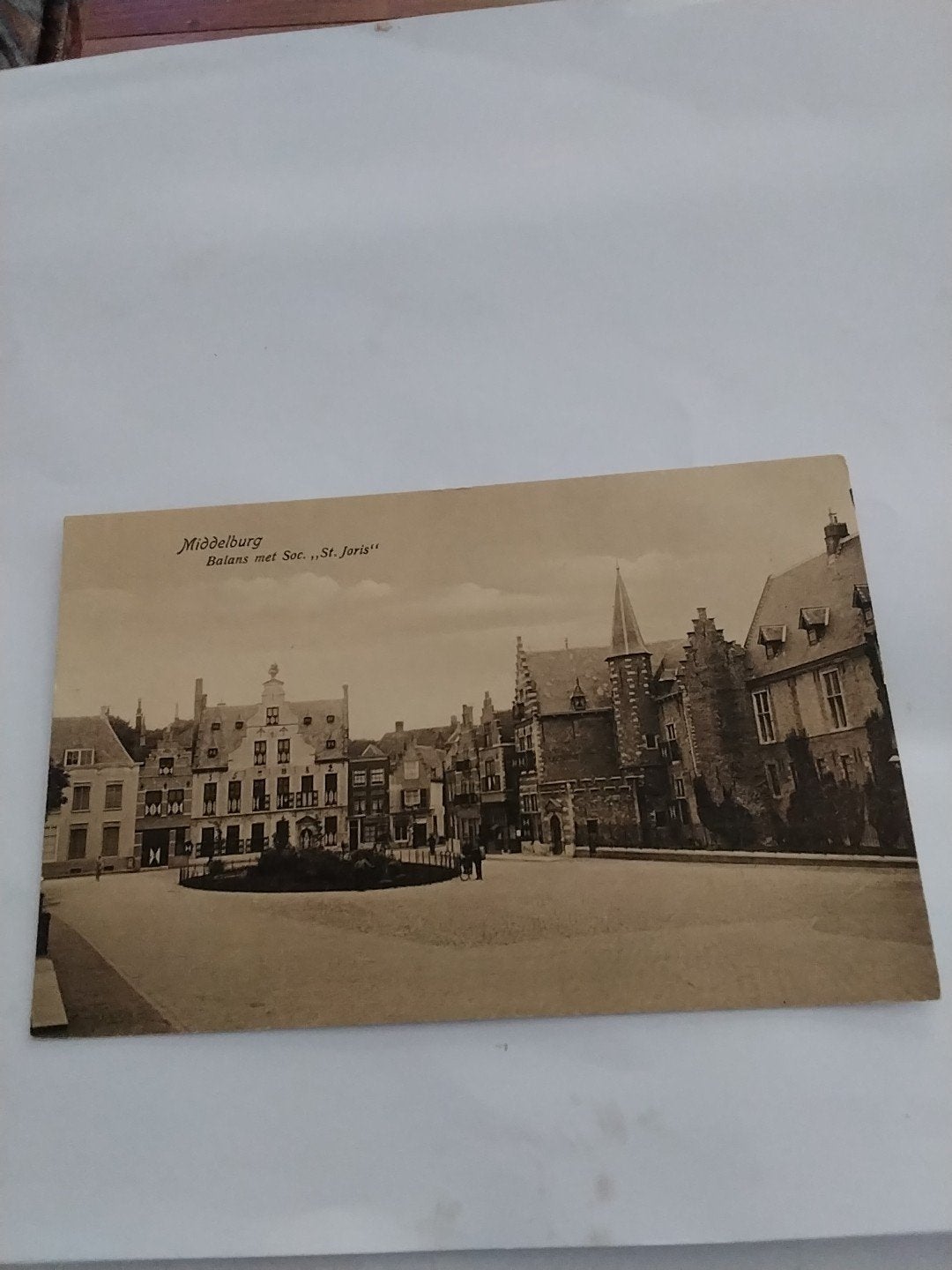 Oude ansichtkaart Middelburg Balans met Soc. St. Joris, Ophalen of Verzenden, Voor 1920, Gelopen, Zeeland