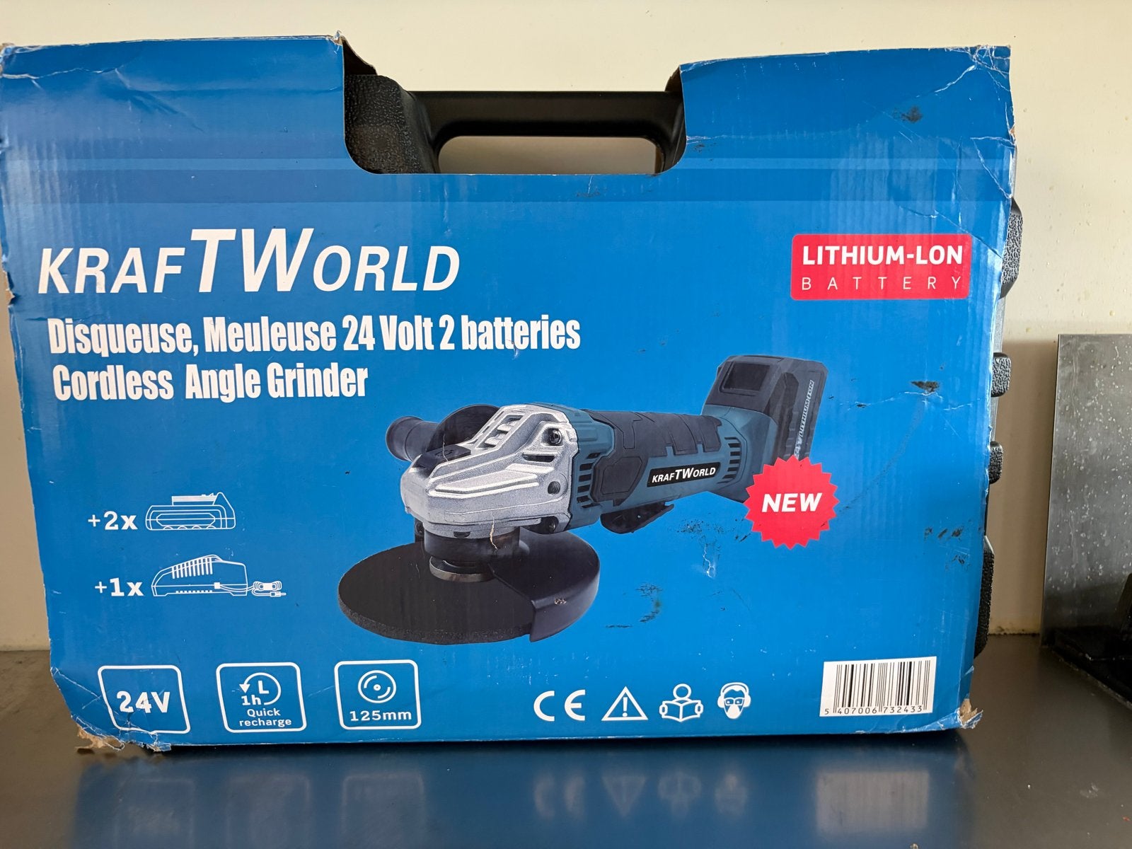 Kraftworld Accu Slijptol 24V - Nieuw in Koffer, Ophalen, G, Nieuw, A