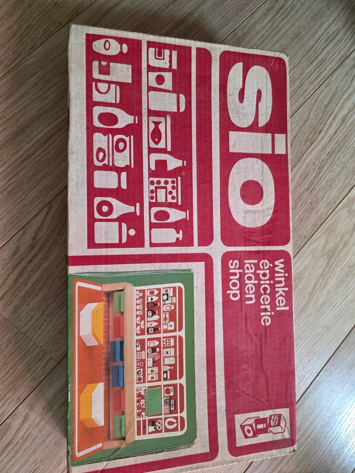 Vintage SIO Houten Speelgoedwinkel – Compleet met originele, Ophalen of Verzenden, Gebruikt
