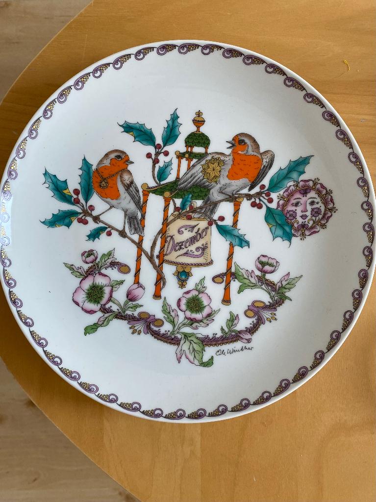 Kerst Hutschenreuther Ole Winther December bord Roodborstje, Diversen, Ophalen of Verzenden, Zo goed als nieuw
