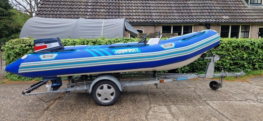 Rib (rubberboot) met trailer en 50 pk Yamaha, Watersport en Boten, Rubberboten, Benzine, Minder dan 70 pk, Overige materialen