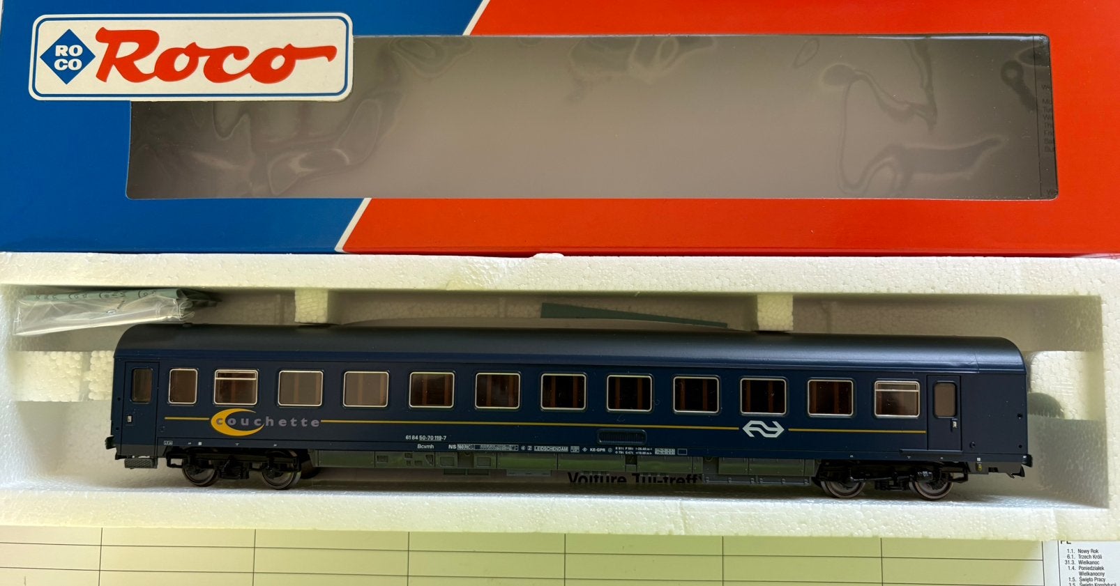 Roco NS couchette rijtuig 44677, Gelijkstroom, Verzenden, Wagon, Roco