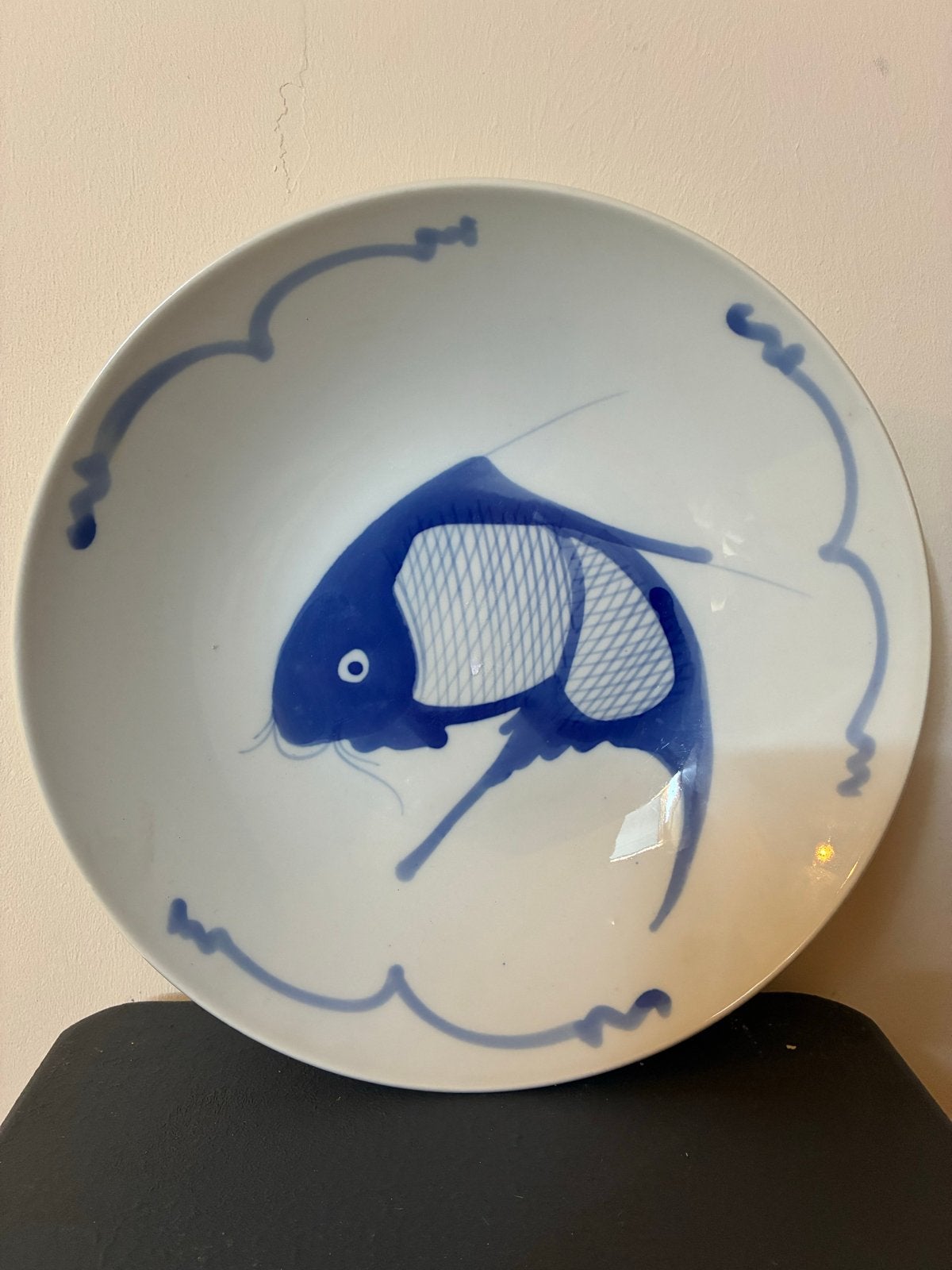 Vintage Chinees bord / schaal karper koi decor, Ophalen of Verzenden