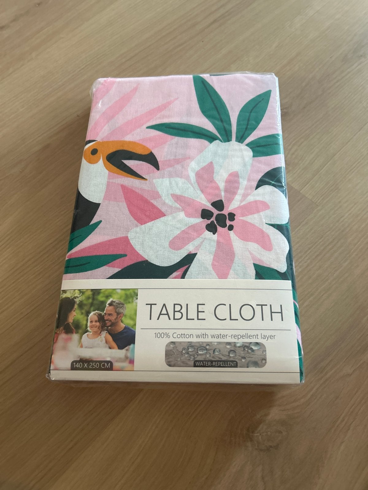 Roze tafelkleed met tropische print en waterafstotende laag, Nieuw, Ophalen of Verzenden, Katoen, Afwasbaar