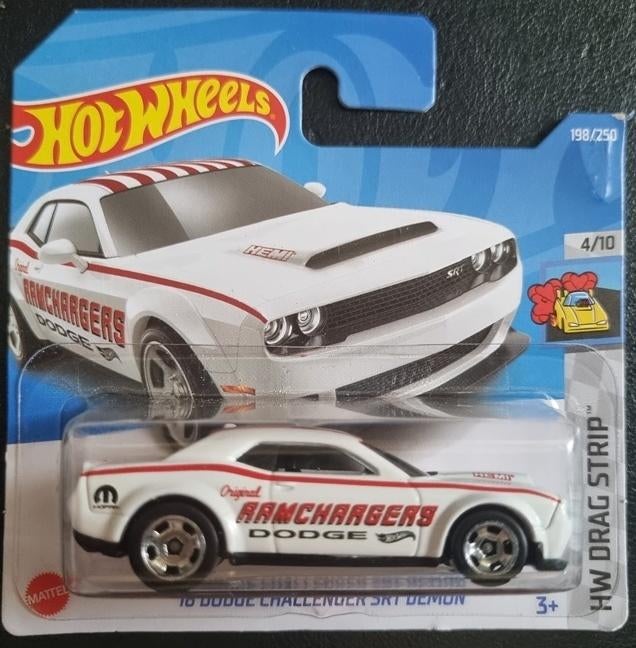Hotwheels 18 dodge challenger srt demon wit, Ophalen of Verzenden, Nieuw, Auto