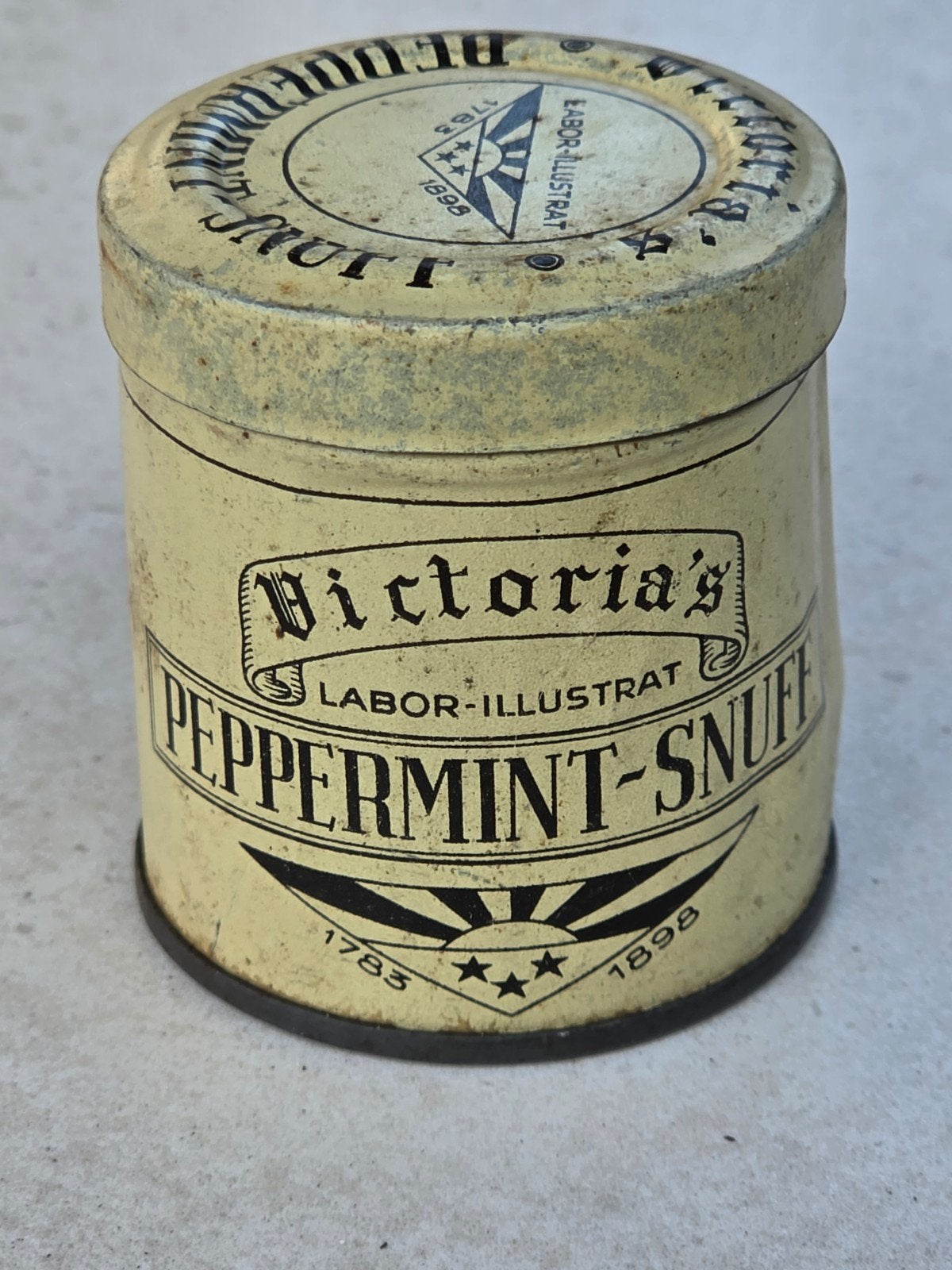 Victoria's Pepermint Snuff Tabak blikje, Ophalen of Verzenden, Gebruikt, Overige